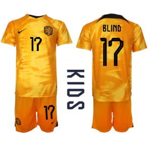 Holland Daley Blind #17 Hjemmebanesæt Børn VM 2022 Kort ærmer (+ korte bukser)